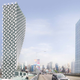 Illustration for article titled Squeezed skyscrapers base is so thin that it seems like it may fall